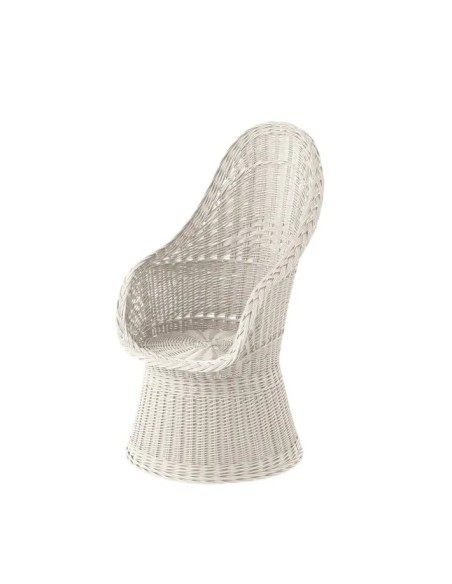 Fauteuil en osier plein laqué Firmin