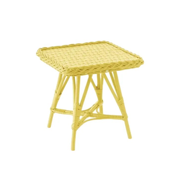 Mélina lacquered wicker table with woven top