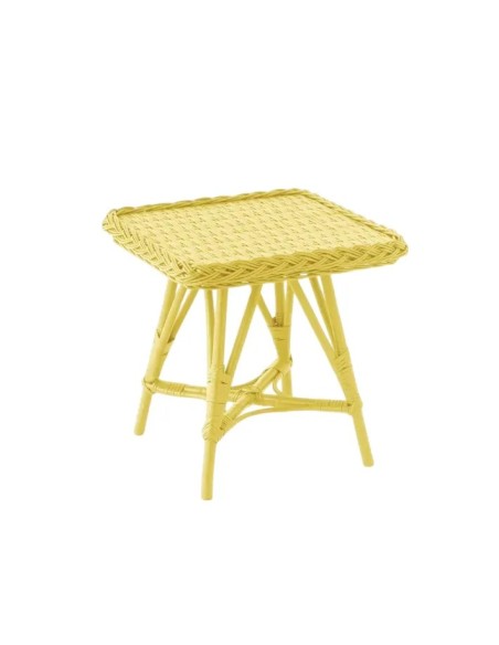 Mélina lacquered wicker table with woven top