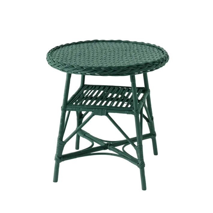 Mélina lacquered wicker table with woven top