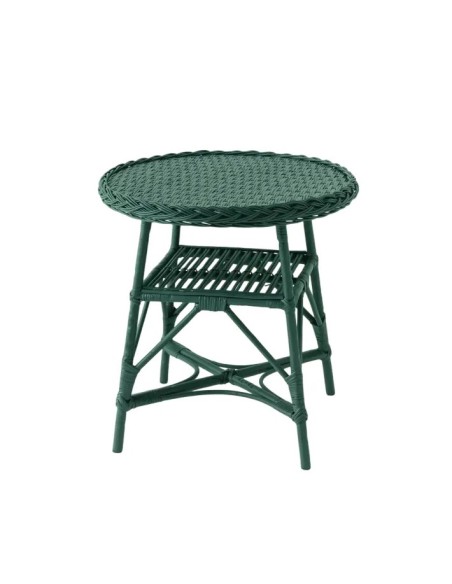 Mélina lacquered wicker table with woven top