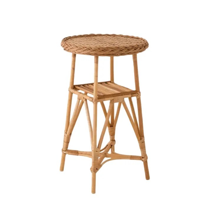 Willow pedestal table buff Melina diameter 45 cm - willow tables
