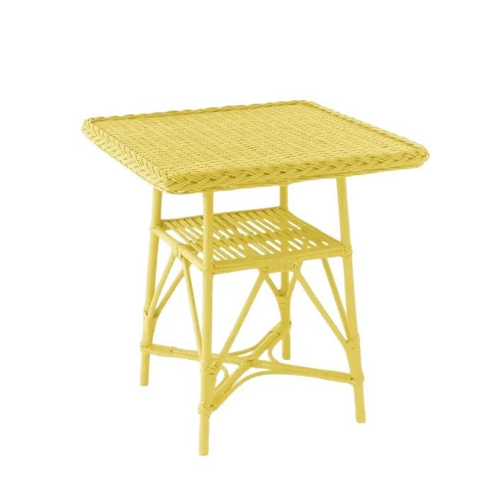 Table de repas 70x70 en osier laqué Melina