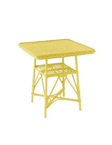 Table de repas 70x70 en osier laqué Melina