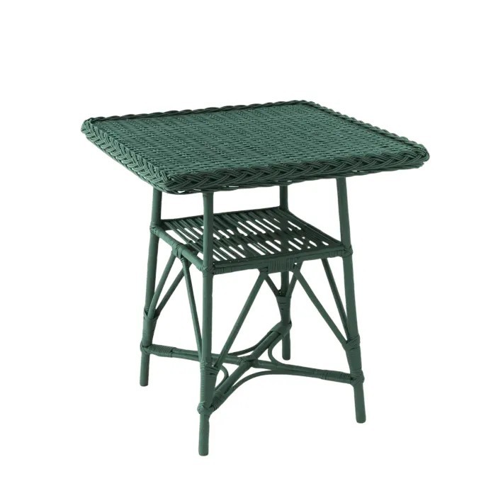 Mélina lacquered wicker table with woven top