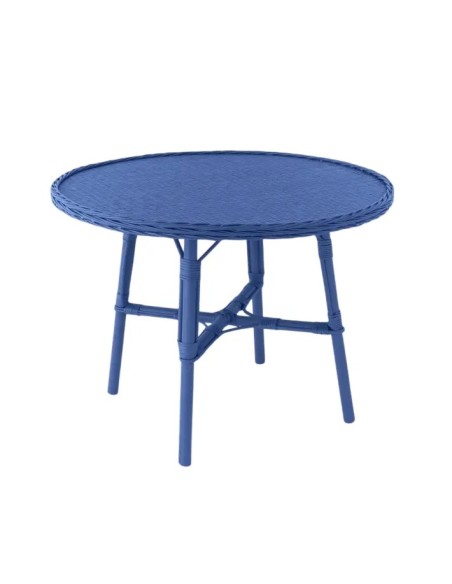 Table de repas diamètre 100 cm en osier laqué Mélanie