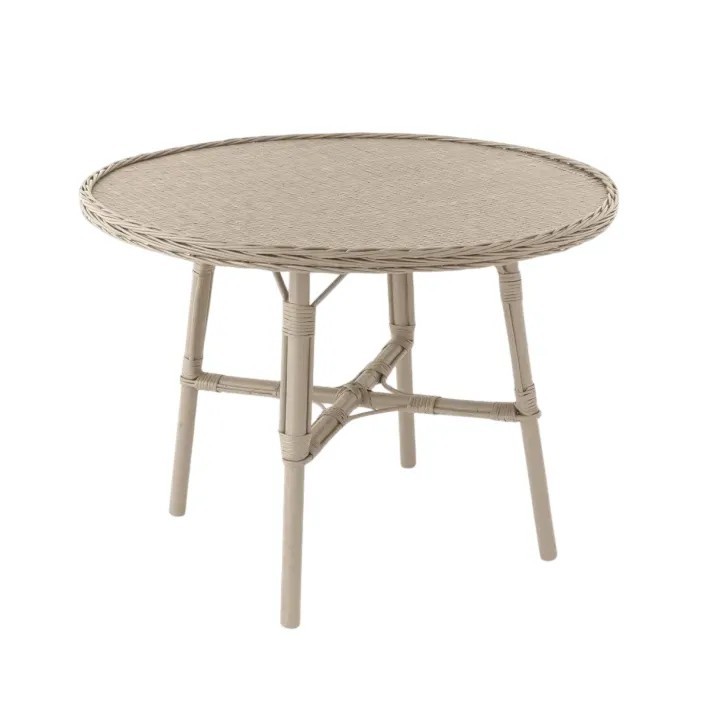 Table de repas diamètre 100 cm en osier laqué Mélanie