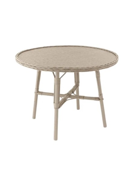 Table de repas diamètre 100 cm en osier laqué Mélanie