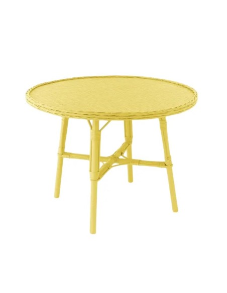Mélanie lacquered wicker table diameter 100 cm