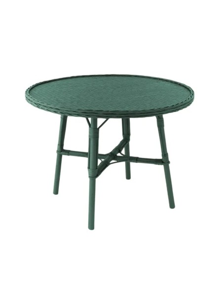 Table de repas diamètre 100 cm en osier laqué Mélanie