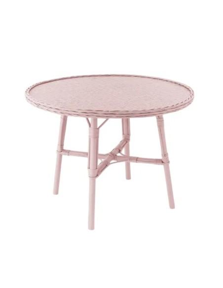 Table de repas diamètre 100 cm en osier laqué Mélanie
