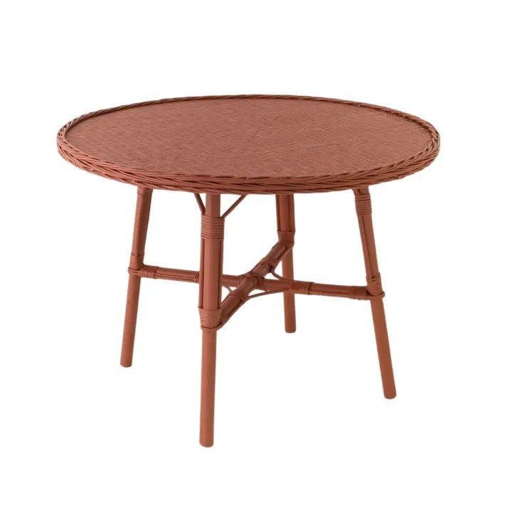 Table de repas diamètre 100 cm en osier laqué Mélanie