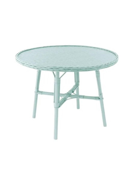 Table de repas diamètre 100 cm en osier laqué Mélanie