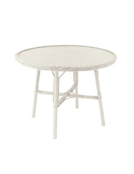 Table de repas diamètre 100 cm en osier laqué Mélanie