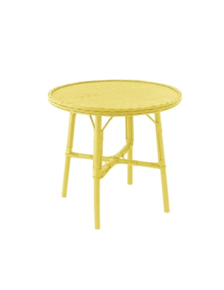 Table de repas diamètre 80 cm en osier laqué Mélanie
