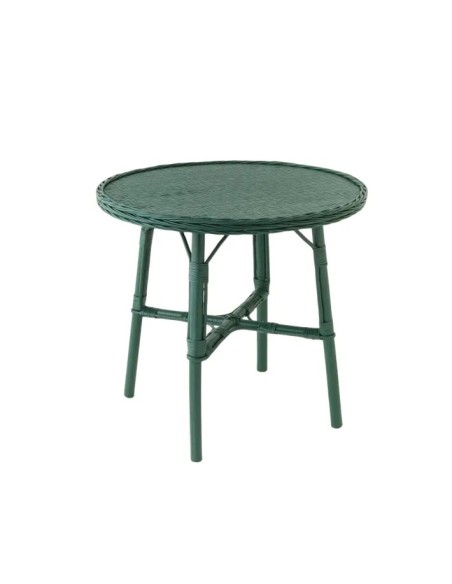 Mélina lacquered wicker table with woven top