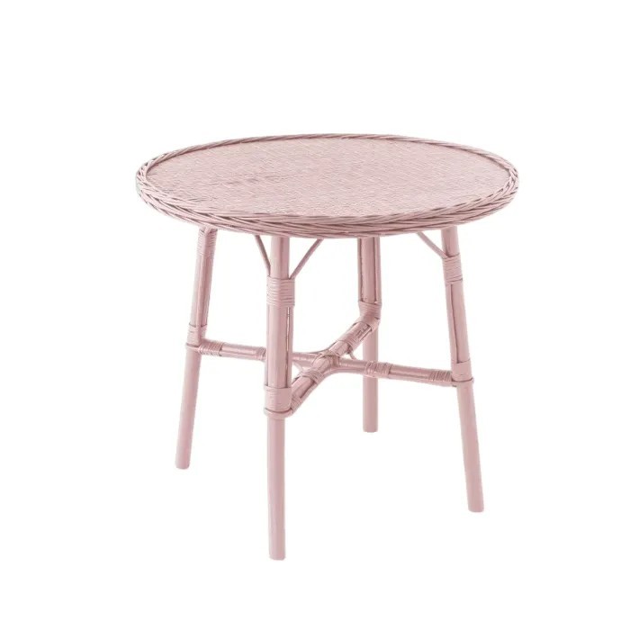 Table de repas diamètre 80 cm en osier laqué Mélanie