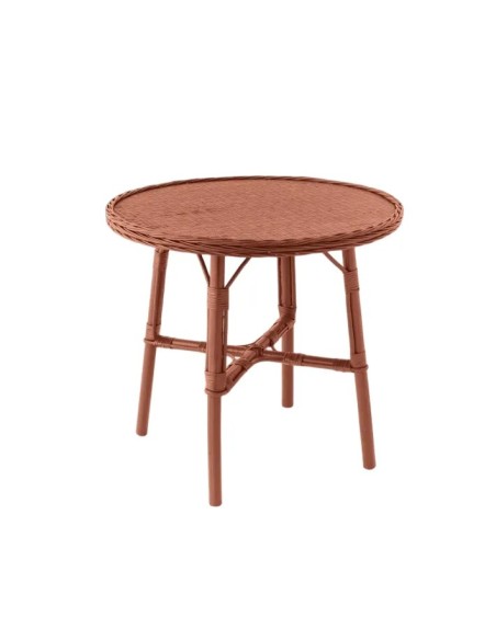 Table de repas diamètre 80 cm en osier laqué Mélanie