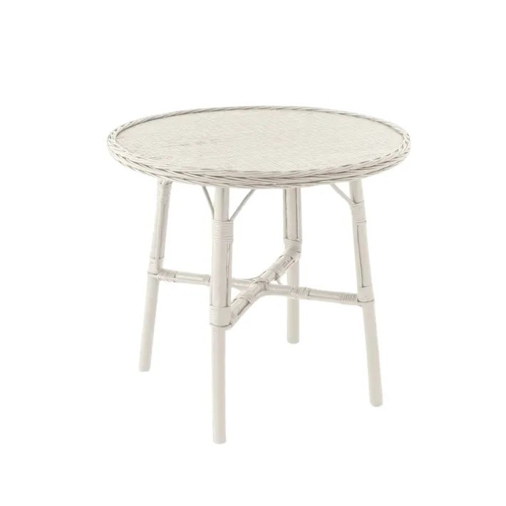 Mélina lacquered wicker table with woven top