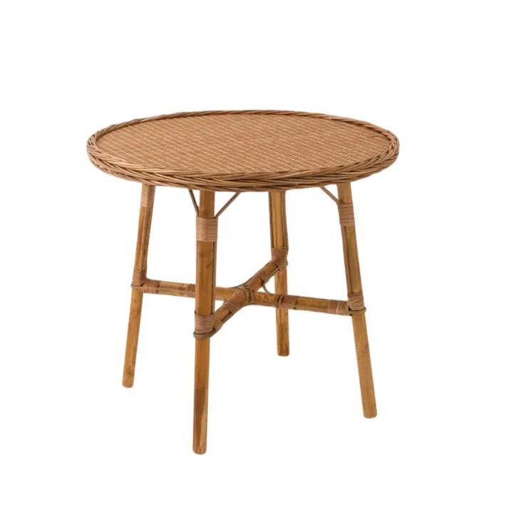 Brown willow dining table diameter 80 cm