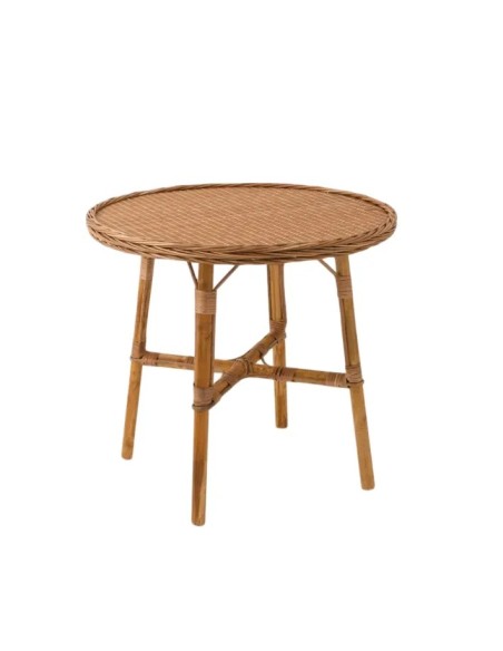 Brown willow dining table diameter 80 cm