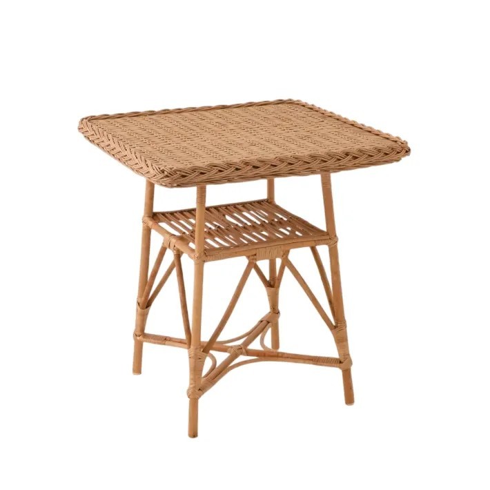 Table en osier buff Melina 70x70 - table repas osier
