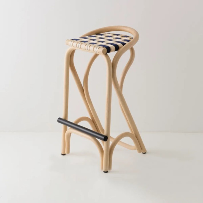 rattan bar stool VIRAGE with mutiple choice of strap pattern