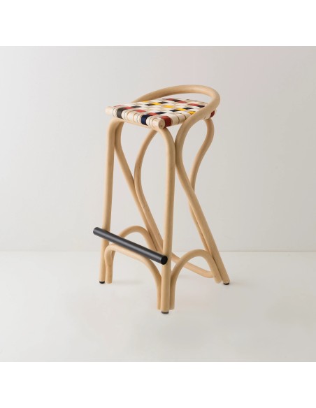 rattan bar stool VIRAGE with mutiple choice of strap pattern