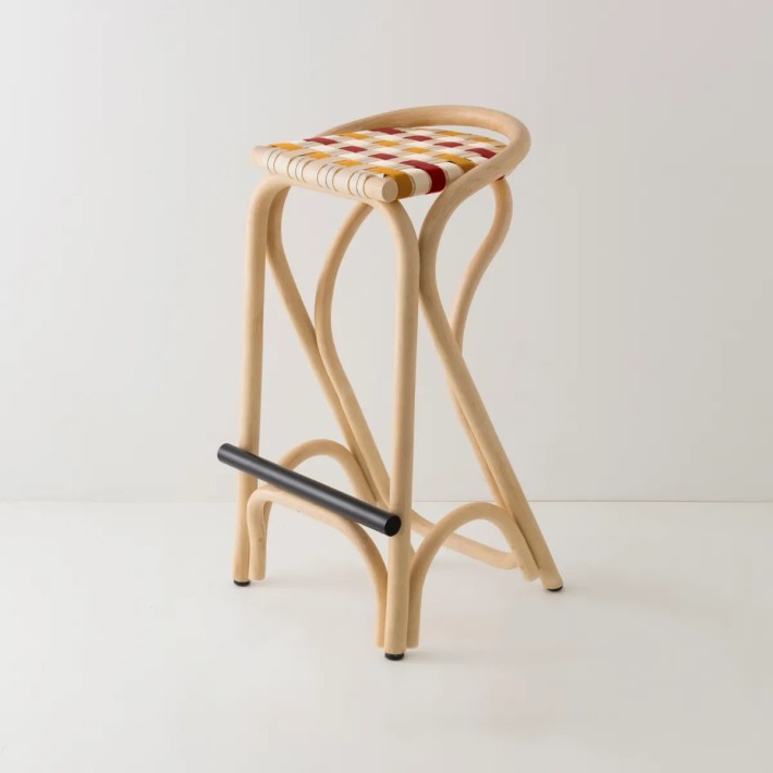 rattan bar stool VIRAGE with mutiple choice of strap pattern