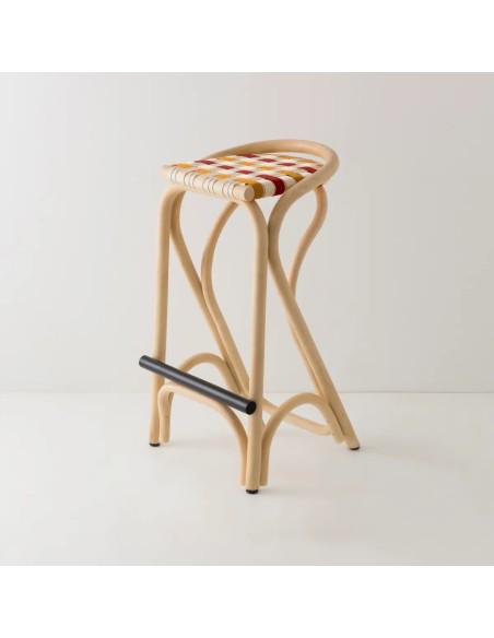 rattan bar stool VIRAGE with mutiple choice of strap pattern