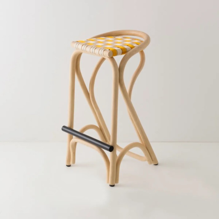 rattan bar stool VIRAGE with mutiple choice of strap pattern