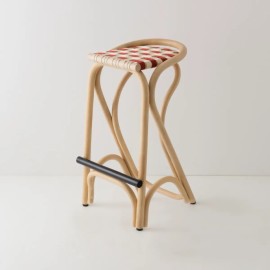rattan bar stool VIRAGE with mutiple choice of strap pattern
