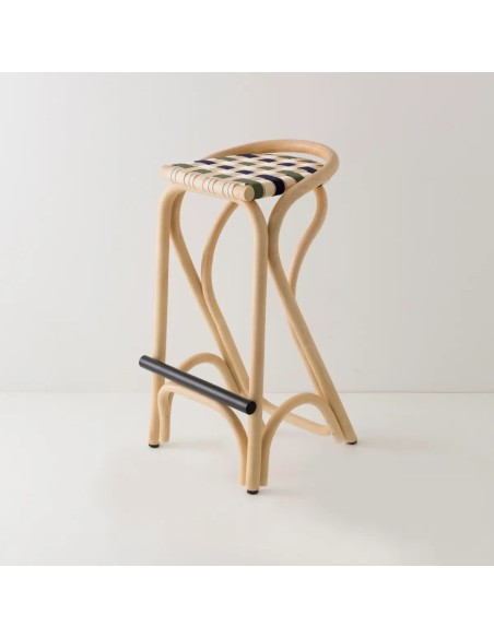 rattan bar stool VIRAGE with mutiple choice of strap pattern
