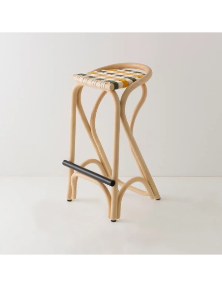 rattan bar stool VIRAGE with mutiple choice of strap pattern