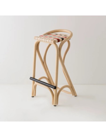 rattan bar stool VIRAGE with mutiple choice of strap pattern