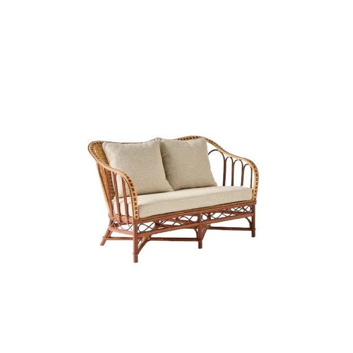 Canapé rotin tressé Bagatelle avec coussin - canapé rotin de salon