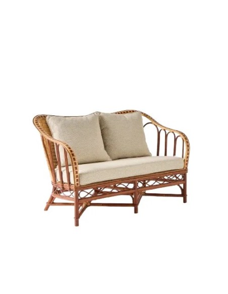 Canapé rotin tressé Bagatelle avec coussin - canapé rotin de salon