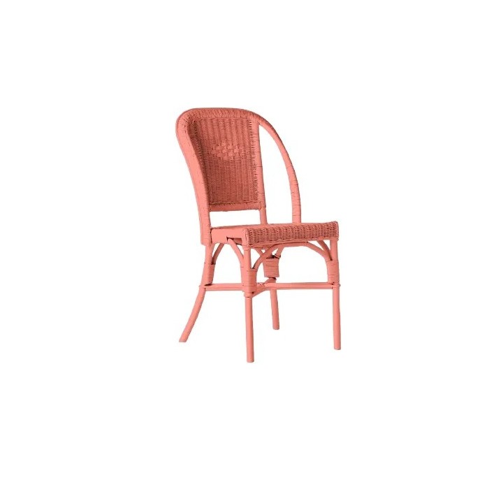 Primavera-coloured lacquered woven rattan chair
