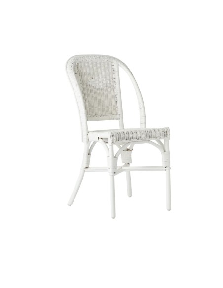 Chaise rotin tressé laqué blanc Primavera