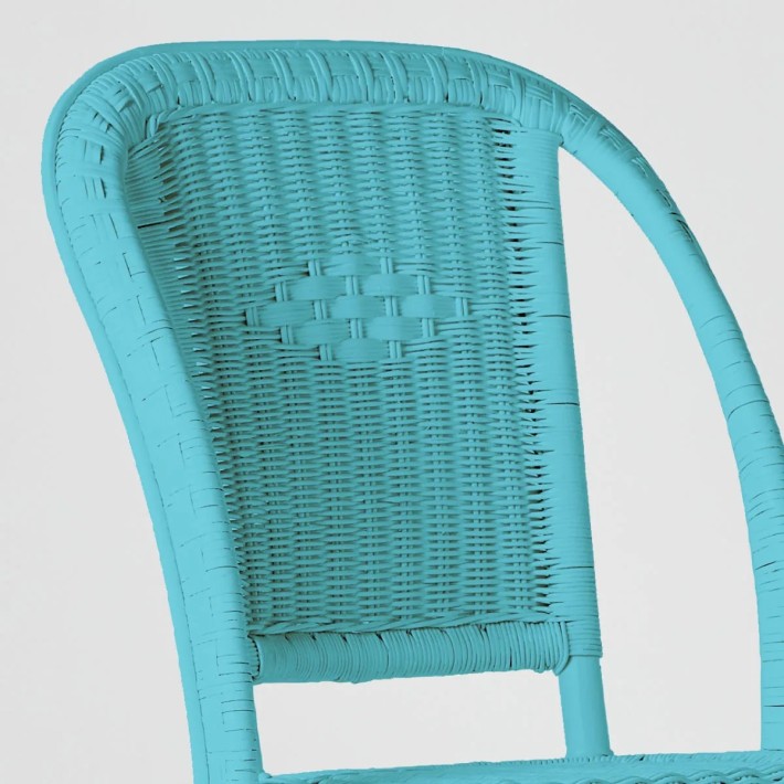 Primavera-coloured lacquered woven rattan chair