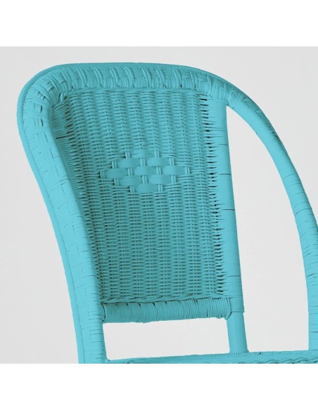 Primavera-coloured lacquered woven rattan chair