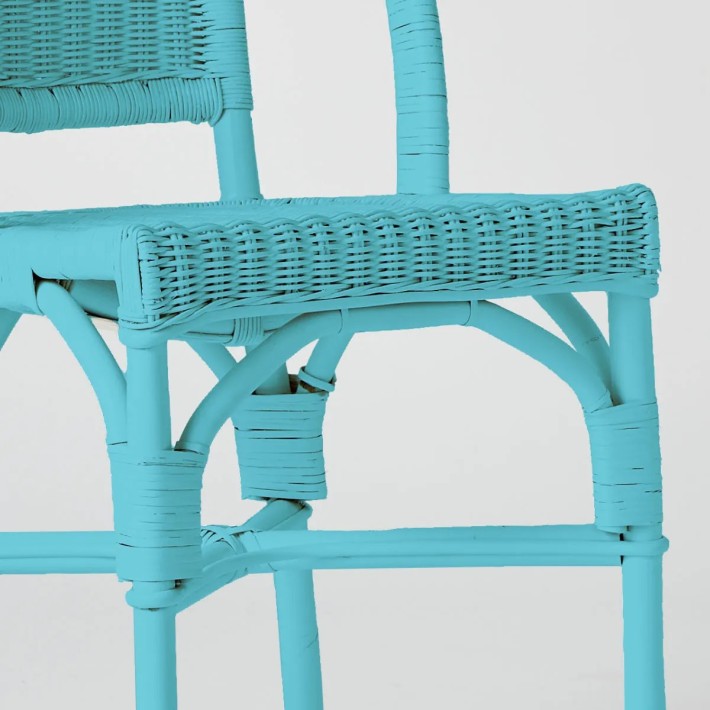 Primavera-coloured lacquered woven rattan chair