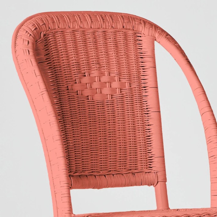 Primavera-coloured lacquered woven rattan chair