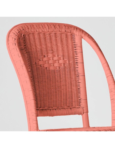 Primavera-coloured lacquered woven rattan chair