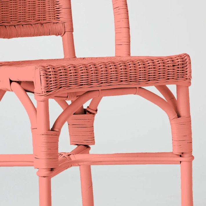 Primavera-coloured lacquered woven rattan chair