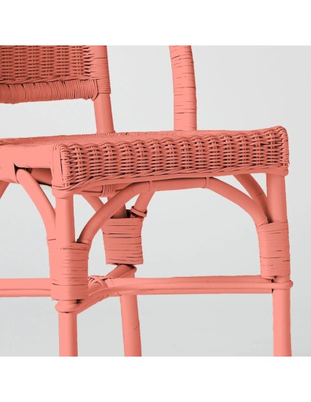 Primavera-coloured lacquered woven rattan chair