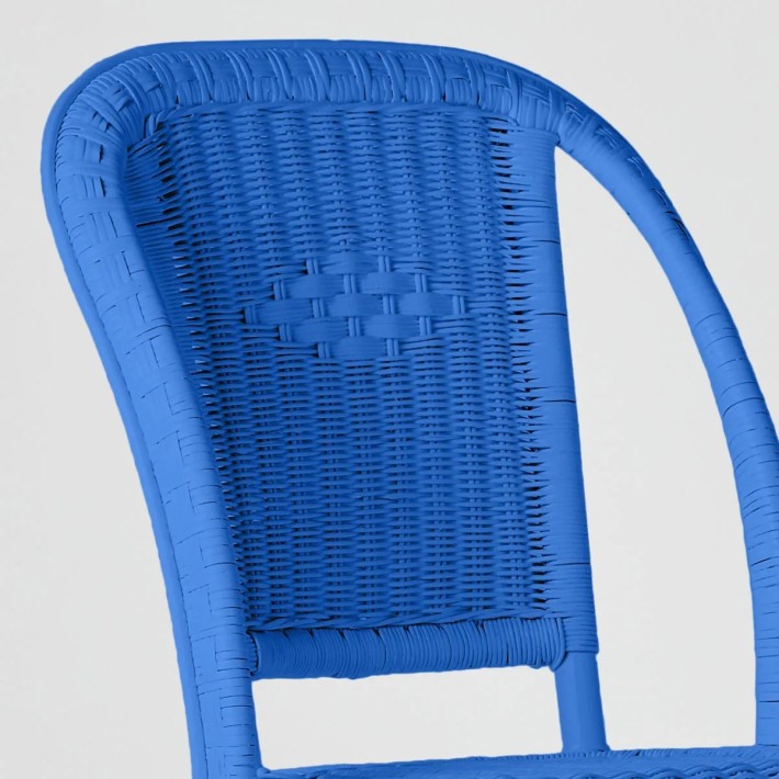 Primavera-coloured lacquered woven rattan chair