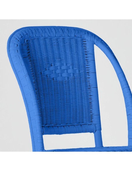 Primavera-coloured lacquered woven rattan chair