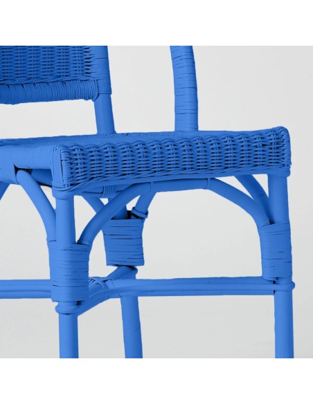 Primavera-coloured lacquered woven rattan chair