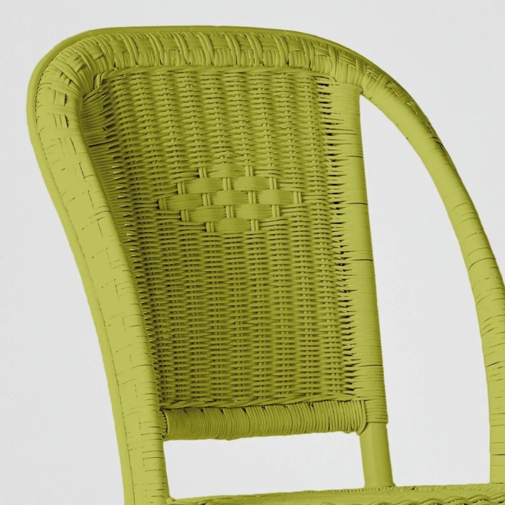 Primavera-coloured lacquered woven rattan chair